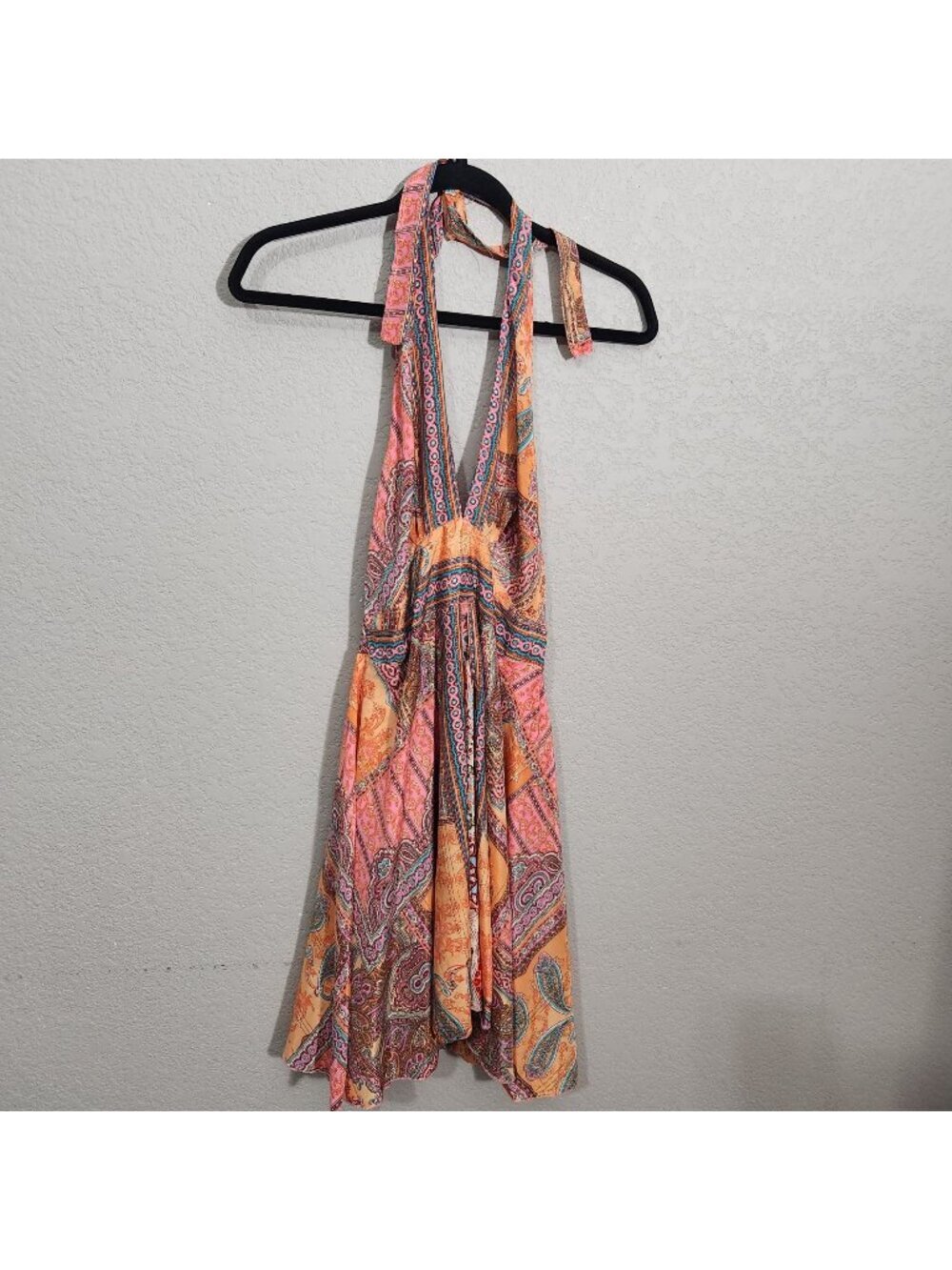 Karma Highway Dress Womens One Size Halter Neck Boho Paisley Retro